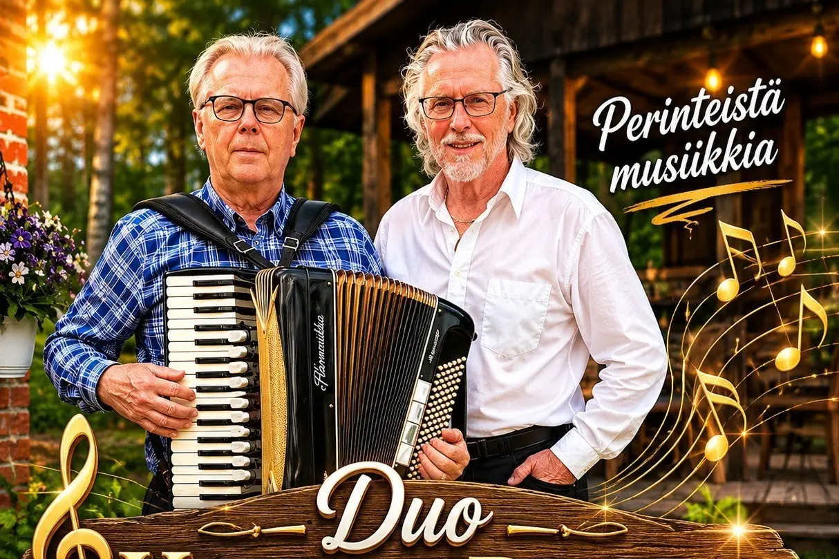 Kuvassa on duo Keijo ja Rauno