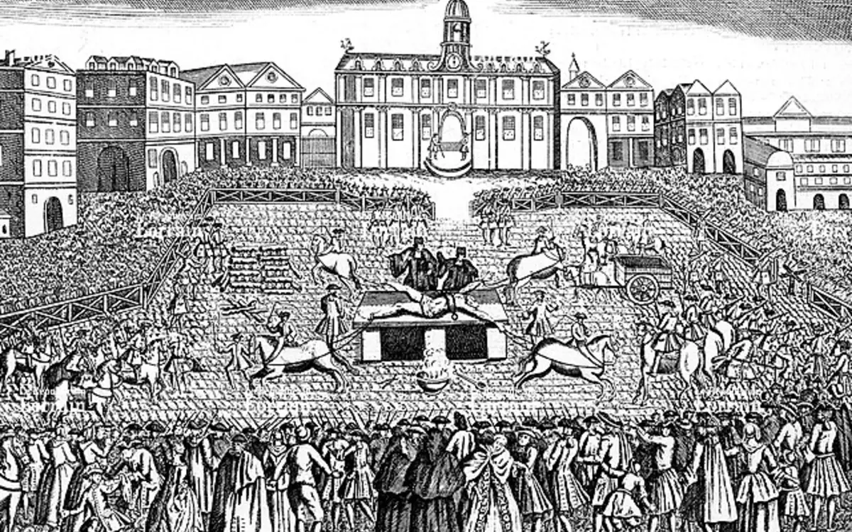 Torture de Damiens sur la place de Grève à Paris, 28 mars 1757,