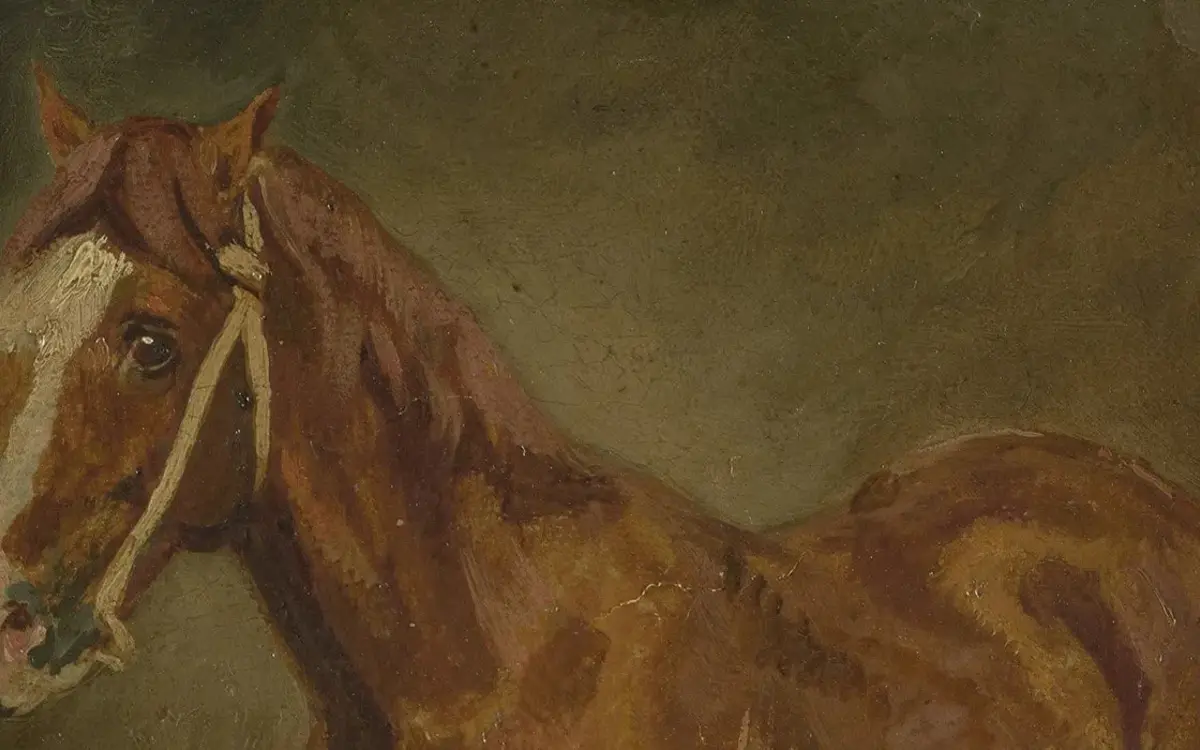 Eugène Delacroix, Étude d’un étalon alezan (avant restauration)