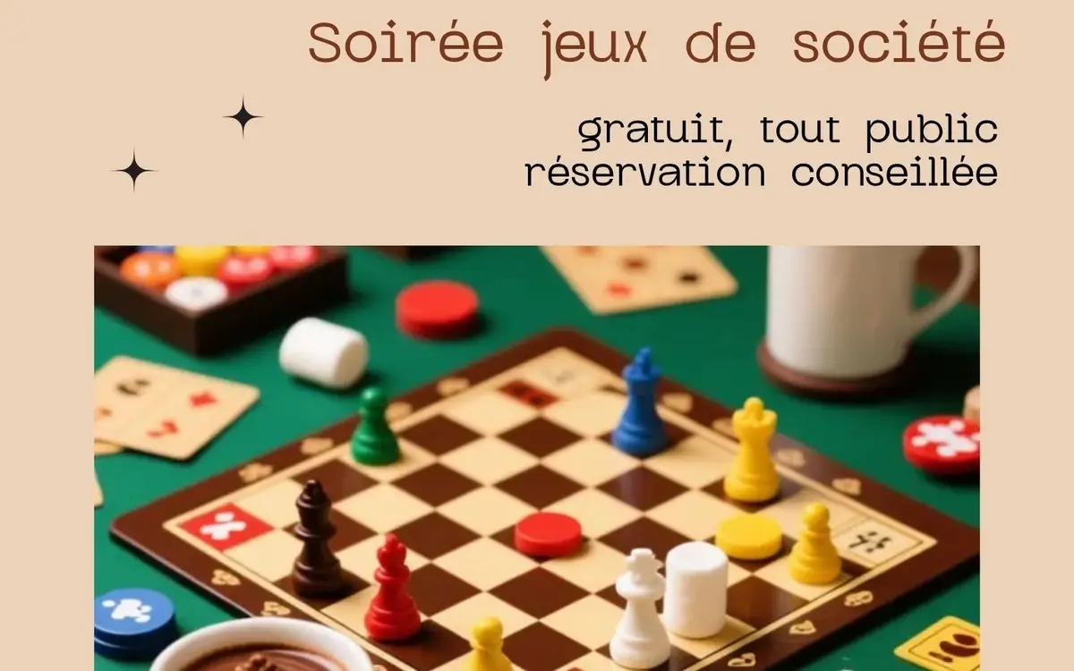 Soirée jeux de société chocolat chaud et chamallow - Bibliothèque Claire Bretécher