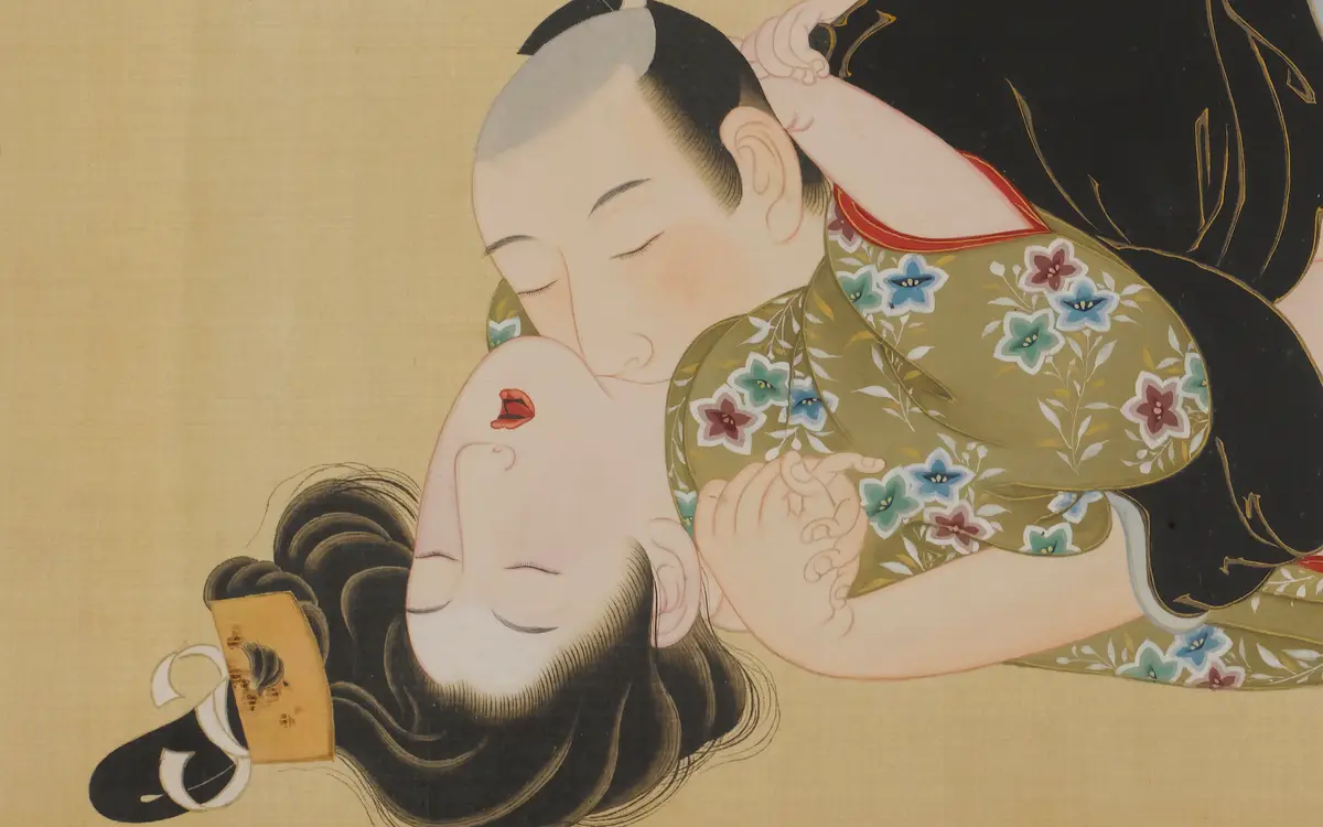Tsukioka Settei, "Rouleau des plaisirs secrets d’une nuit de printemps" (détail) Seconde moitié du 18e siècle, collection Michael Fornitz