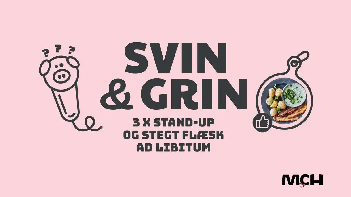 Svin og Grin - 3 x stand-up og stegt flæsk ad libitum
