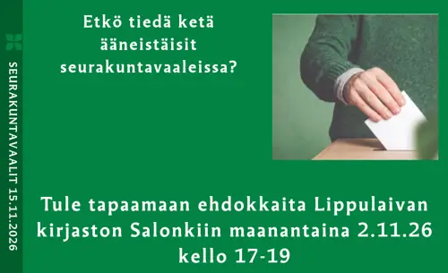 Kuvassa on henkilö joka pudottaa äänestyslapun laatikkoon.